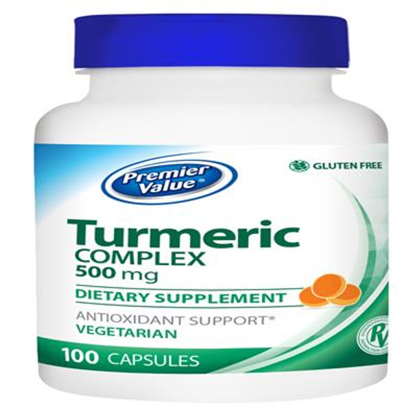 Premier Value Tumeric Complex Herbal Vitamin Supplement - Caplets 100ct