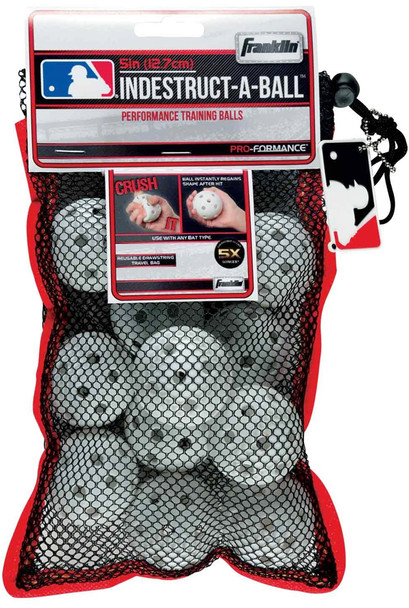 Mini Indestruct A Ball Baseball w/Reusable Mesh Bag - 12 pk
