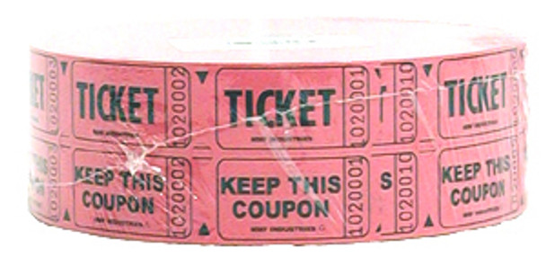 Double Roll Tickets - Qty 2000, Red