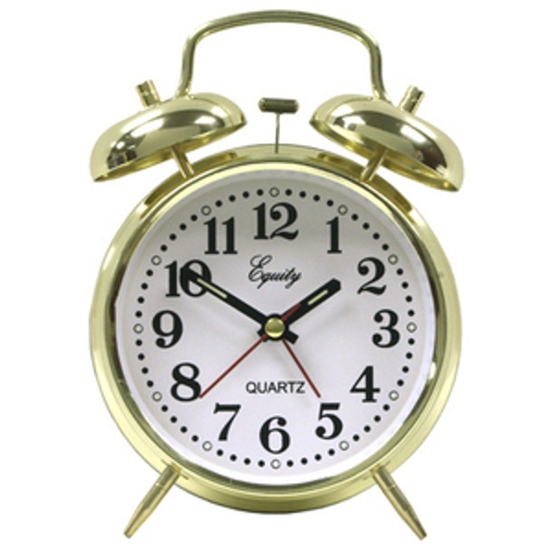 Keywind Twin Bell Brass Alarm Clock