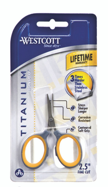 Titanium Fine CUt Scissors - Grey/Yellow, 2 1/2"