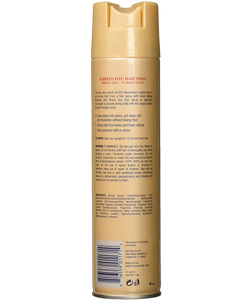 VO5 Hair Spray Brush Out Crystal Clear Aerosol - 8.5 oz
