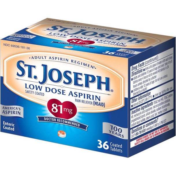 St. Joseph Low Dose Aspirin 81 mg Micro Tablets - 36 ct