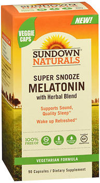 Sundown Naturals Super Snooze Melatonin with Herbal Blend Capsules - 90 ct