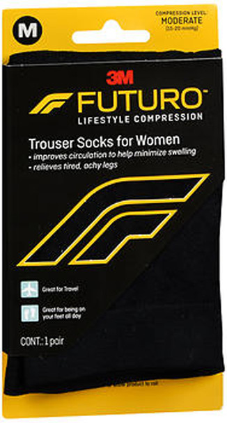 Futuro Revitalizing Trouser Socks for Women Medium Black Moderate - 1 Pair
