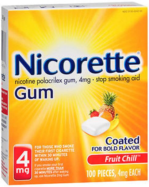 Nicorette Gum 4 mg Fruit Chill - 100 ct