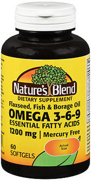 Nature's Blend Flaxseed, Fish & Borage Oils 1200 mg - 60 Softgels
