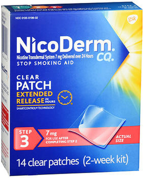 NicoDerm CQ Clear Patches, 7 mg, Step 3 - 14 ct