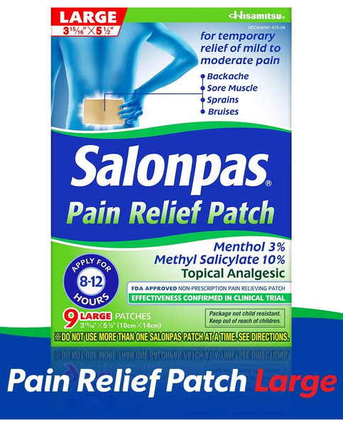 Salonpas Pain Relief Patches Large  - 9 ct