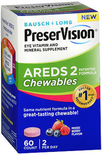 Bausch + Lomb PreserVision AREDS 2 Chewables Mixed Berry Flavor - 60 ct
