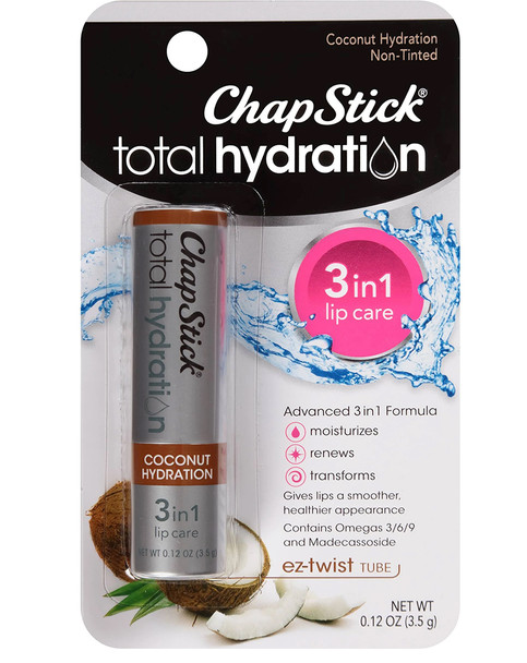 ChapStick Total Hydration, Coconut - 12 ct