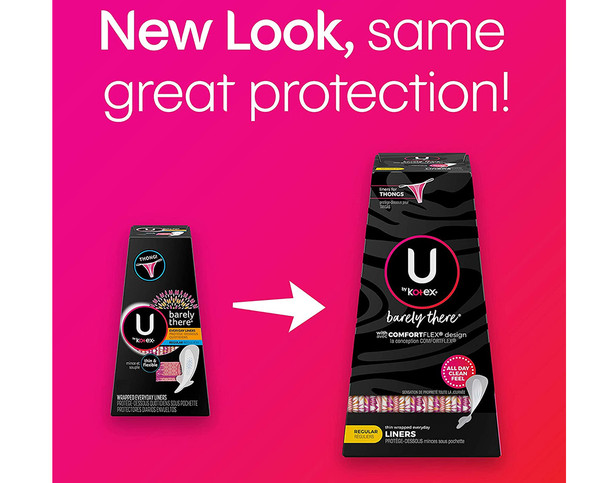 U by Kotex Barely There Wrapped Thong Liners - 50 ct