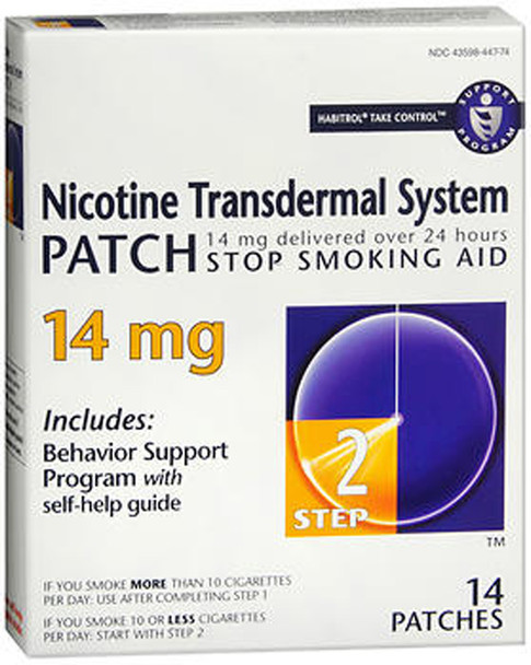 Habitrol Nicotine Transdermal System Step 2, 14 mg Stop Smoking Aid - 14 each