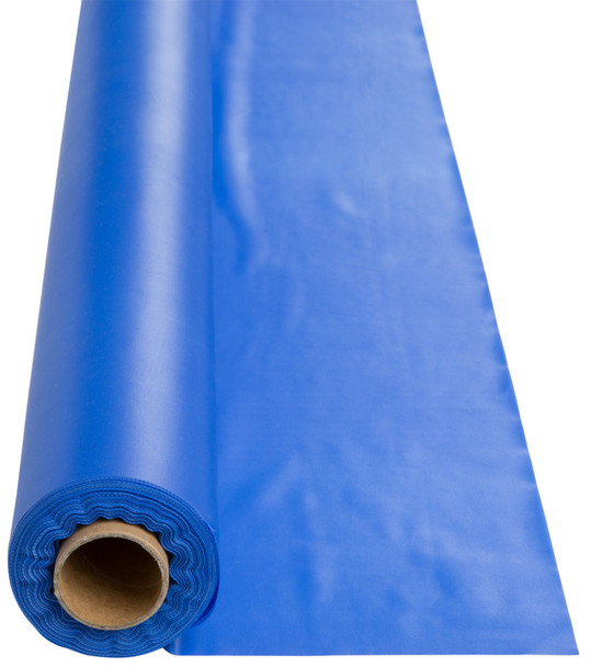 Solid Plastic Tablecover 100' Roll,Cobalt Blue