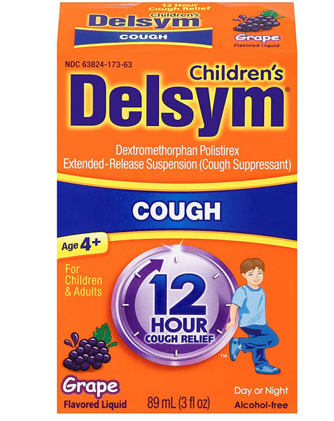 Delsym Children's Cough Suppressant, 12 Hour, Grape Flavored Liquid - 3 oz