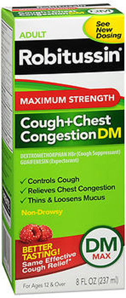 Robitussin Adult Cough+Chest Congestion DM Liquid Maximum Strength - 8 oz