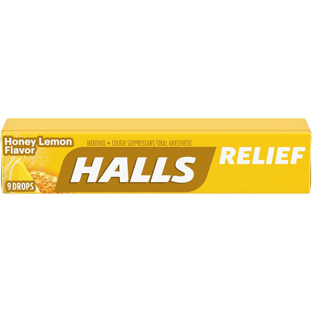 Halls Menthol Drops Honey-Lemon - 20 packs of 9