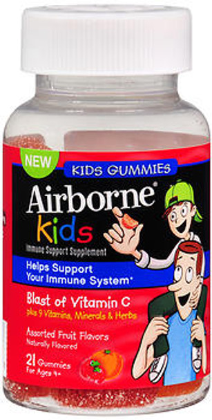 Airborne Kids Immune Support Gummies Assorted Fruit Flavors-21 Each