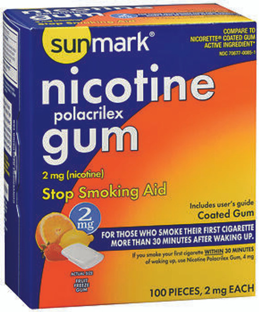 Sunmark Nicotine Polacrilex Coated Gum 2 mg Fruit Freeze - 100 ct