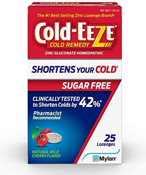 Cold-Eeze Lozenges Sugar Free Wild Cherry Flavor - 25 Ct.