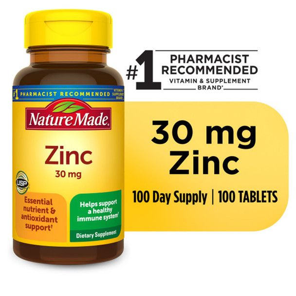 Nature Made Zinc 30 mg - 100 Tablets