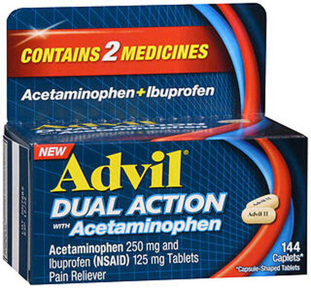 Advil Dual Action Acetaminophen + Ibuprofen Caplets - 144 ct