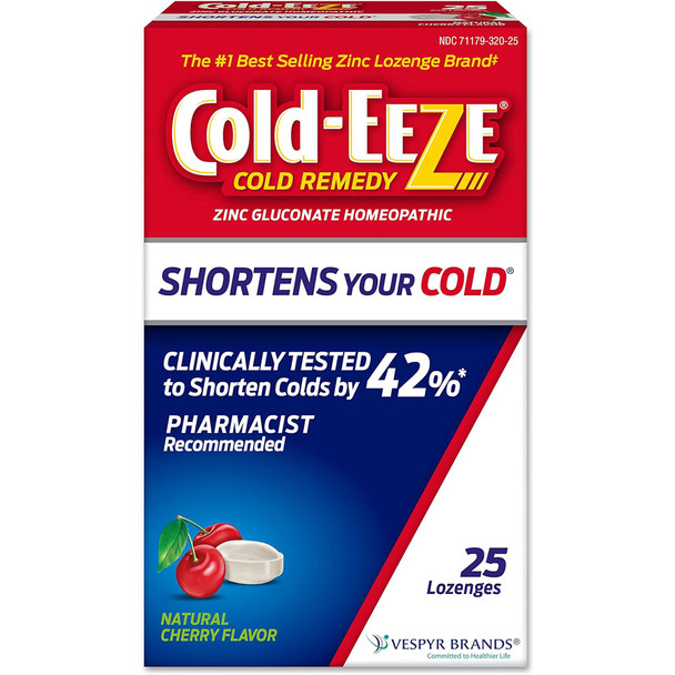 COLD-EEZE Cold Remedy Lozenges Natural Cherry - 25 Ct.