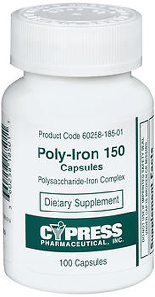 Cypress Poly-Iron 150 mg Capsules - 100 Tablets