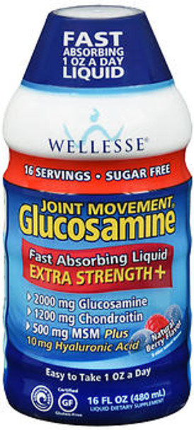 Wellesse Glucosamine Joint Movement Liquid Natural Berry - 16 oz