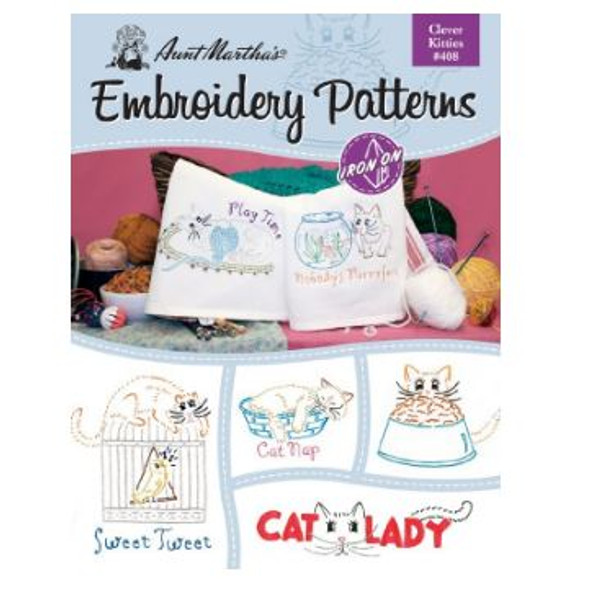 Aunt Martha's Iron-On Pattern Book Clever Kitties