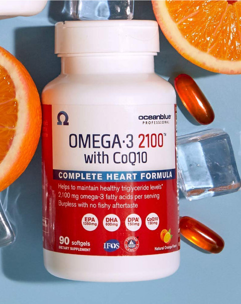 Oceanblue Omega-3 2100 with CoQ10 Softgels Natural Orange - 90 ct