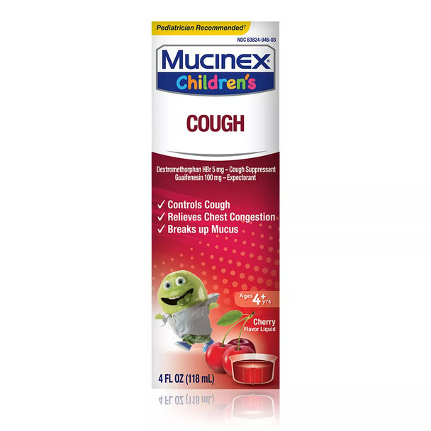 Mucinex Children's Cough Liquid Cherry Flavor - 4 oz