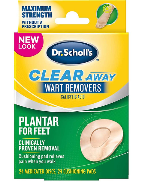 Dr. Scholl's Clear Away Wart Remover Pads Plantar for Feet - 24 ct