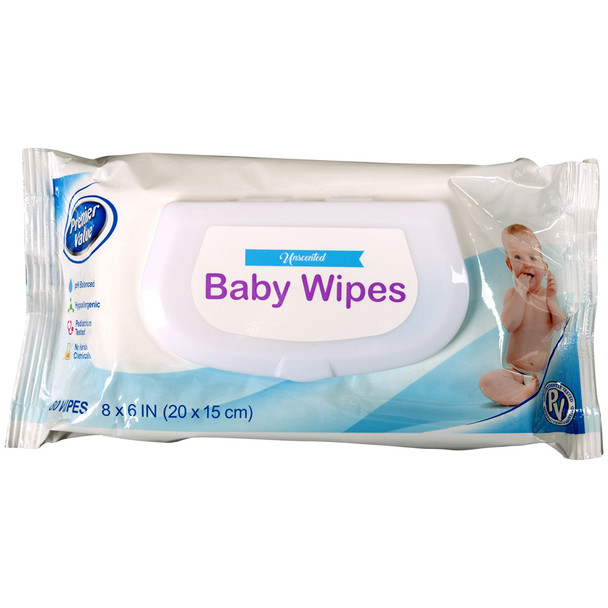 Premier Value Baby Wipes Refill Unscented - 80ct