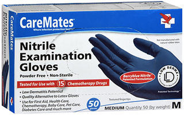 CareMates Powder Free Nitrile Examination Gloves Medium