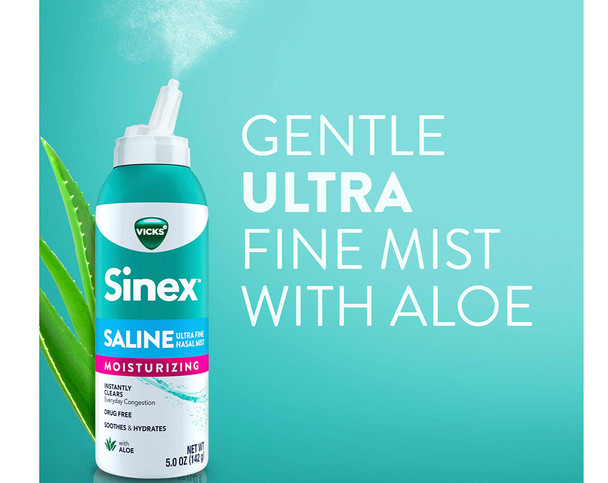 Sinex Saline Ultra Fine Nasal Mist Moisturizing with Aloe - 5 oz