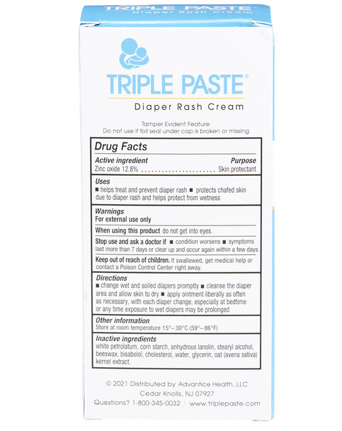 Triple Paste Zinc Oxide Diaper Rash Cream - 2 oz