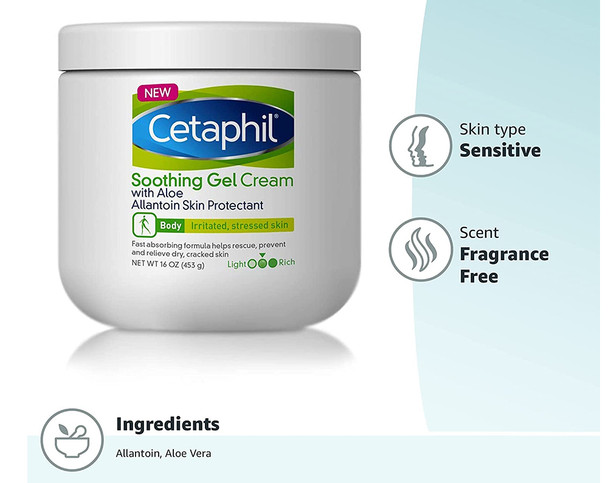 Cetaphil Soothing Gel Cream with Aloe Allantoin Skin Protectant - 16 oz