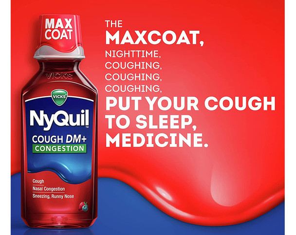 NyQuil Cough DM+Congestion Liquid Berry - 12 oz