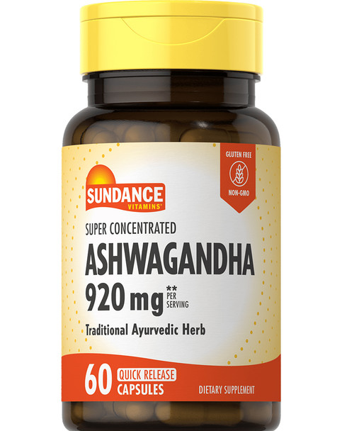Sundance Vitamins Super Concentrated Ashwagandha 920 mg Quick Release Capsules - 60 ct