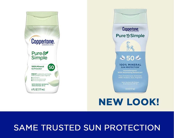 Coppertone SPF 50 Pure & Simple Sunscreen Lotion - 6 oz