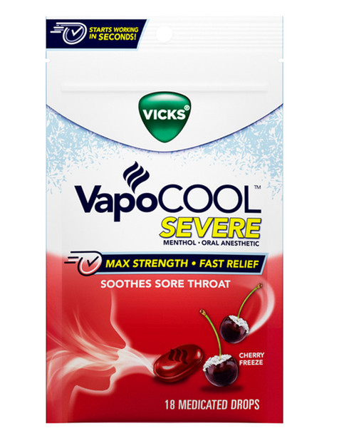 Vicks VapoCool Medicated Drops Cherry Freeze Flavor - 18 ct