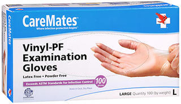 CareMates Vinyl-PF Examination Gloves Large - 100 ct