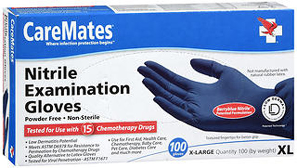 CareMates Nitrile Examination Gloves Berryblue X-Large 100 ct