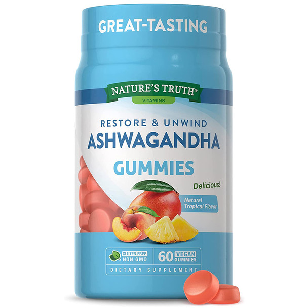 Nature's Truth Ashwagandha Gummies Natural Tropical Flavor - 60 ct