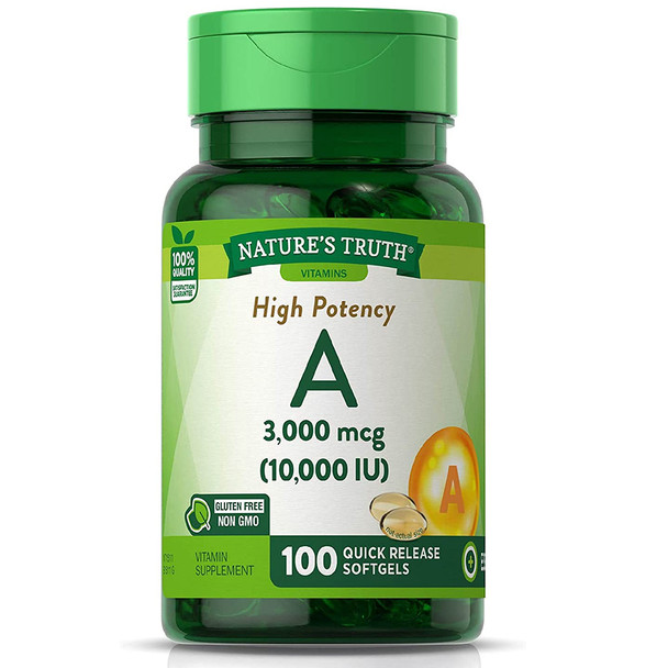 Nature's Truth High Potency A 10,000 IU (3,000 mcg) Quick Release Softgels - 100 ct