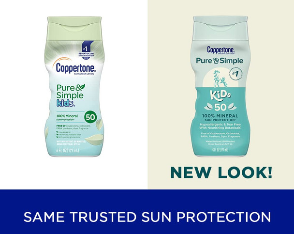 Coppertone Pure & Simple Kids Sunscreen Lotion SPF 50 - 6 oz