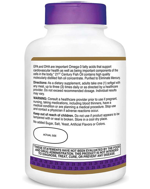 21st Century Fish Oil 1200 mg Softgels  - 140 ct