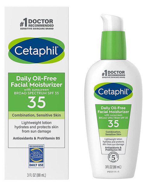 Cetaphil Daily Oil-Free Facial Moisturizer, SPF 35 - 3 fl oz