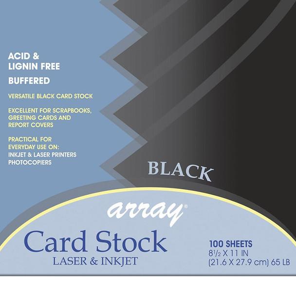 Pacon Array Card Stock, 65 lb, Black - 100 Sheets